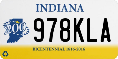 IN license plate 978KLA