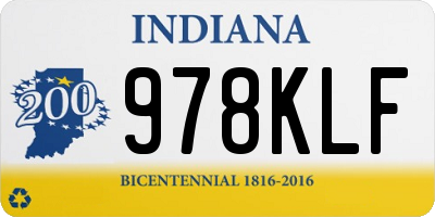 IN license plate 978KLF