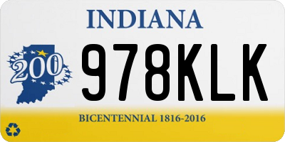 IN license plate 978KLK