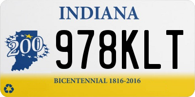 IN license plate 978KLT