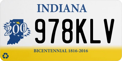 IN license plate 978KLV