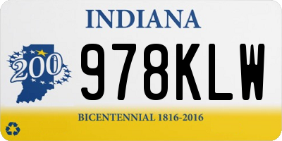 IN license plate 978KLW