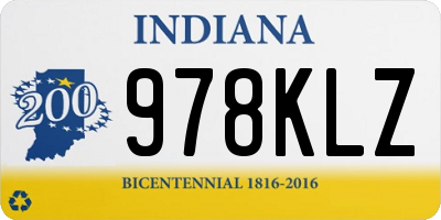 IN license plate 978KLZ