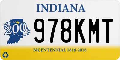 IN license plate 978KMT