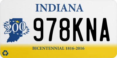 IN license plate 978KNA