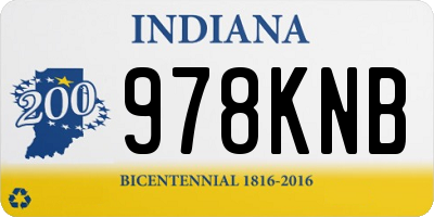 IN license plate 978KNB