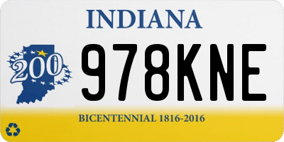 IN license plate 978KNE