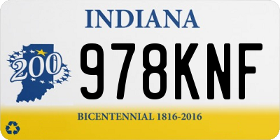 IN license plate 978KNF