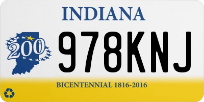IN license plate 978KNJ