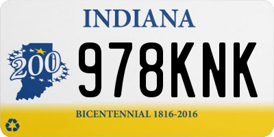 IN license plate 978KNK
