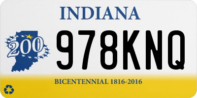 IN license plate 978KNQ
