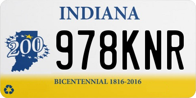 IN license plate 978KNR