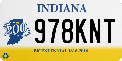 IN license plate 978KNT