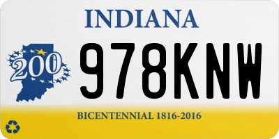 IN license plate 978KNW