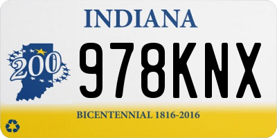 IN license plate 978KNX