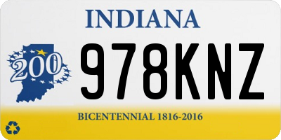 IN license plate 978KNZ