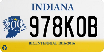 IN license plate 978KOB