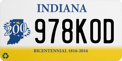 IN license plate 978KOD