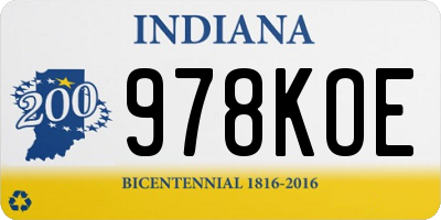 IN license plate 978KOE