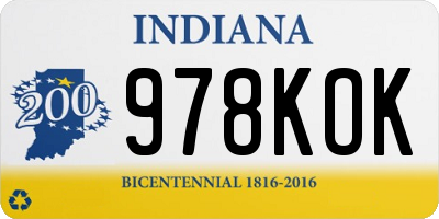 IN license plate 978KOK