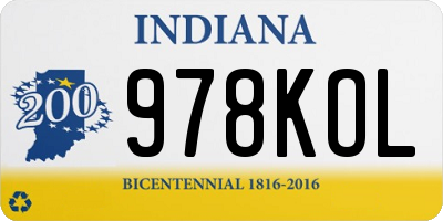 IN license plate 978KOL