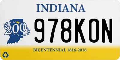 IN license plate 978KON
