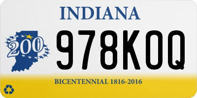 IN license plate 978KOQ