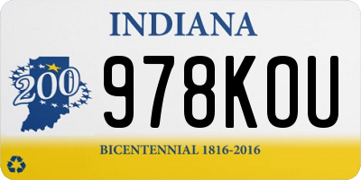 IN license plate 978KOU
