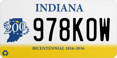 IN license plate 978KOW