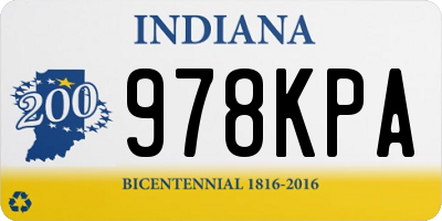 IN license plate 978KPA
