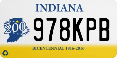 IN license plate 978KPB