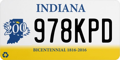 IN license plate 978KPD