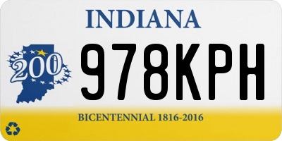 IN license plate 978KPH