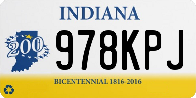 IN license plate 978KPJ