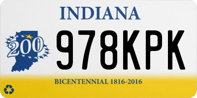 IN license plate 978KPK