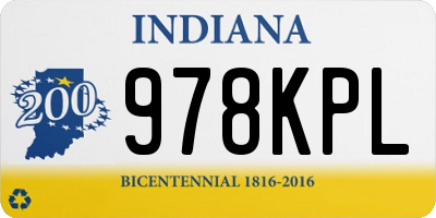 IN license plate 978KPL
