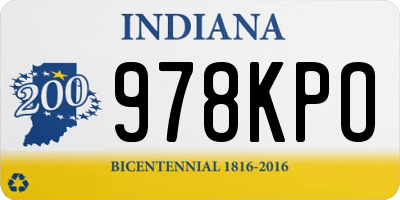 IN license plate 978KPO