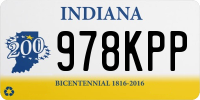 IN license plate 978KPP