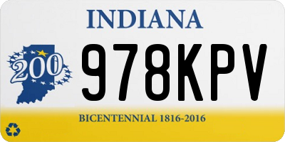 IN license plate 978KPV