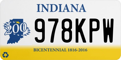 IN license plate 978KPW