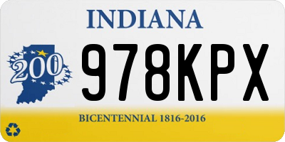 IN license plate 978KPX