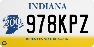 IN license plate 978KPZ