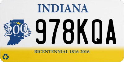 IN license plate 978KQA