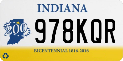 IN license plate 978KQR
