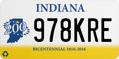 IN license plate 978KRE