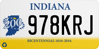 IN license plate 978KRJ