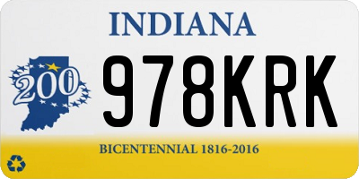 IN license plate 978KRK