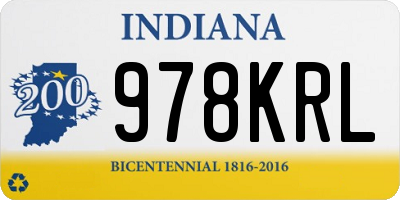IN license plate 978KRL