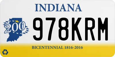 IN license plate 978KRM