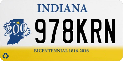 IN license plate 978KRN